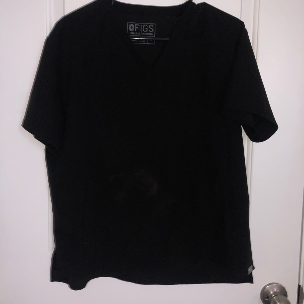 Figs Black Scrub Top